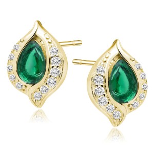 Cercei argint placati cu aur galben cu pietre verzi DiAmanti Z0736EG_G-DIA (Argint 925‰ 1,7 g.) Cercei argint placati cu aur galben cu pietre verzi DiAmanti Z0736EG_G-DIA (Argint 925‰ 1,7 g.)